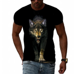 Mood Hip Hop 3D Animal Wolf Meeste t-s&auml;rk Suvine Trendikas vabaaja Isiksus Tr&uuml;kitud graafilised T-s&auml;rgid O-kaelusega l&uuml;hikeste varrukatega T-s&auml;rgid XXL