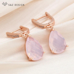 Moodsad elegantsed roosakuldsed veetilga kuupmeetrist tsirkooniumoksiidist k&otilde;rvar&otilde;ngad naistele pulmapeo klassikalised ehted