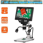 7-tolline LCD digitaalne USB-mikroskoop, 1200-kordse suurendusega 12MP 1080P pihukaamera videosalvesti, arvutivaade Without battery(US Plug) must/h&otilde;be