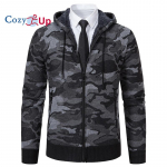 Cozy Up meeste kampsun jakk kapuutsiga &scaron;erpa ka&scaron;miirist vabaaja kamuflaaž, paksendatud soojaks 3XL hall