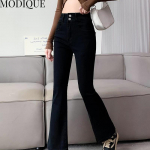 MODIQUE S&uuml;gis Suures Suuruses Uued Naiste Kellulised p&uuml;ksid P&otilde;hilised Elastsed p&uuml;ksid T&auml;ispikad Naiste K&otilde;rge v&ouml;&ouml;kohaga vabaaja pikad teksad Naiste teksap&uuml;ksid L sinine