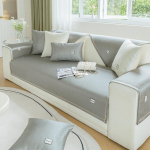 Cool Feeling Ice siidist diivanipadi suvine lihtne kaasaegne lahe istmepadi libisemiskindel nahast kombineeritud diivani katteriie 45*45 hall