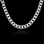 Lekani meeste 925 naelsterlingist h&otilde;bedast kaelakee, 12 mm 20\ Moodne h&otilde;beehted meestele, parimad kingitused 50cm