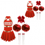 Lapsed, t&uuml;drukud, cheerleading r&otilde;ivad, kirjatr&uuml;kk, varrukateta tantsukleit, peakatted, lilled, triibulised sokid 5-6 Years