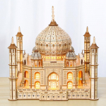 3D-puidust puslemaja Kuninglik loss Taj Mahal koos valgusega kokkupandava m&auml;nguasjaga lastele T&auml;iskasvanute isetegemise mudelikomplektid lauakaunistus kingituseks parkkoor