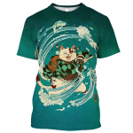 3D Cat Dog Print T-s&auml;rgid Meestele Jaapani hip-hop Harajuku l&uuml;hikeste varrukatega topid Mood Multikad Loomamustriga Suured T-s&auml;rgid 5XL