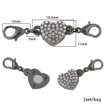 2 komplekti/kott S&uuml;damekujulised tugevad magnetklambrid, homaar, sobivad k&auml;ev&otilde;rud kaelakee otsaklambriga &uuml;hendused ehete valmistamiseks tumehall v&auml;rv