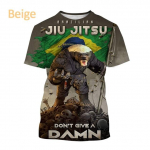 Uus loomade T-s&auml;rk Meeste Jiu-Jitsu Lovers Moodne l&uuml;hikeste varrukatega T-s&auml;rk Harajuku Style Streetwear Top XS khaki