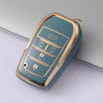 5 nupuga Auto Shell Fob Toyota Hilux Fortuner Land Cruiser Prado Camry Coralla Crown RAV4 Highland LC TLK Yaris TPU auto v&otilde;tme korpuse kate valge