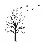 Puude lendavad linnud, autode kujundamine, s&otilde;idukite kujundamine, helkurkleebised, kleebis kaunistus must