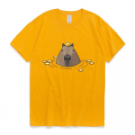 Naljakas Capybara T-s&auml;rk Unisex Naiste Moodne T-s&auml;rk Puuvillane T-s&auml;rk Laste Hip Hop Topid T-s&auml;rgid Suvised T-s&auml;rgid Poiste T-s&auml;rgid Loomade riided Y2K 2XL