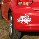 Eemaldatav roosimustriga kereakna auto kapoti kriimustustevastane kleebis valge