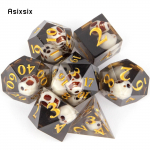 7 tk Black Skull Resin kuldne number terava servaga t&auml;ringud, mitmetahulised t&auml;ringud, mis sobivad rollim&auml;nguks RPG lauam&auml;ngu kaardim&auml;nguks mitmev&auml;rviline