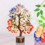Seitse t&scaron;akra kristallipuud koju, kontorisse, t&scaron;akrakristallipuu, tervendav kristallipuu, bonsaipuu, feng shui, reiki kristallipuu