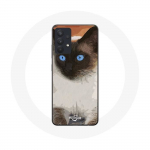 Coque pour Samsung Galaxy A13 5G Siamois Noir et blanc Yeux Bleus