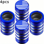 4 tk American Flag rehvide klapivarre katted &ndash; t&auml;iustatud anodeeritud alumiiniumist rehvi &otilde;hukorgid, korrosiooni- ja lekkekindel, universaalne sobivus 4PCS must