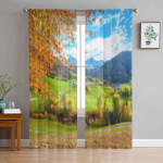 Alto Santa Maria Di Val Di Adige kirik T&uuml;llist l&auml;bipaistvad kardinad elutuppa Magamistoa K&ouml;&ouml;gi kaunistus Voile Organza kardinad 135W x 114H(cm)