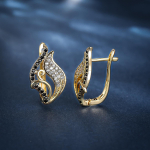 Roosa kullav&auml;rvi Bling must tsirkoonlehtedest k&otilde;rvar&otilde;ngad elegantsed pulmaehted peened igap&auml;evased naiste k&otilde;rvar&otilde;ngad kuldne