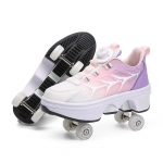Wheel Rampage Kingad Kiiruisutamine Rulluisud Double Row Popping Deformation Shoes Rulluisud Meeste ja naiste ratastega kingad 39 roosa