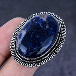Natural Sodalite Gemstone Handmade 925 Steling Silver Jewelry Ring Size 8 r2d51