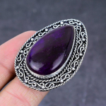 Natural Purple Labradorite Handmade 925 Sterling Silver Ring Size 7 m7g91