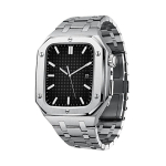 Roostevabast terasest rihm Apple Watchi rihmale 45mm 44mm Luksuslik modifikatsioonikomplekt Metallist korpus K&auml;ev&otilde;ru iWatch Series 8 7 6 5 SE 44 45 iWatch band 44mm