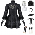 Nier Automata Cosplay kost&uuml;&uuml;m Yorha 2B seksikas riietus M&auml;ngud &Uuml;likonnad Naistele Rollim&auml;ng Kost&uuml;&uuml;mid T&uuml;drukutele Halloweeni peokleit L-(Costume+Wig)