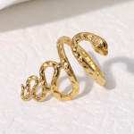 Naiste prantsuse vintage titaanist terasest avatud s&otilde;rmus, mitte pleekuv k&otilde;rgekvaliteediline roostevabast terasest s&otilde;rmus loomingulise disainiga avatud s&otilde;rmused 1