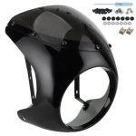 7-tolline esitulede kaitse tuulesuunaja esiklaas mootorrattale Glossy Black Transparent Lens