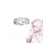Demon Slayer seeria Cosplay s&otilde;rmus Kimetsu No Yaiba metallist emailiga avatud reguleeritav s&otilde;rmes&otilde;rmus naistele meestele Anime aksessuaarid resizable