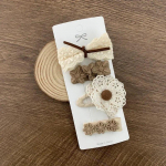 4-8tk komplekt T&uuml;drukute beeži v&auml;rvi seeria juukseklambrid Korea esteetilise pitsiga lilleline vibu juuksen&otilde;el v&auml;ikesele t&uuml;drukule &scaron;ikkade peakatete tarvikud 4pcs