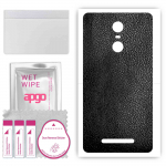 apgo Protective Skin Sticker for the back compatible with Xiaomi Redmi Note 3 Note 3 Pro, Wrap Film, Foil, Vinyl - Pattern Black Leather