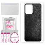 apgo Protective Skin Sticker for the back compatible with Realme Narzo 50A Prime, Wrap Film, Foil, Vinyl - Pattern Black Leather