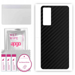 apgo Protective Skin Sticker for the back compatible with Vivo V21e 5G, Wrap Film, Foil, Vinyl - Pattern Carbon Black
