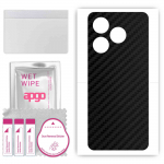 apgo Protective Skin Sticker for the back compatible with Tecno Spark 10, Wrap Film, Foil, Vinyl - Pattern Carbon Black