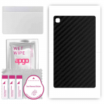 apgo Protective Skin Sticker for the back compatible with Samsung Galaxy Tab A7 2022, Wrap Film, Foil, Vinyl - Pattern Carbon Black