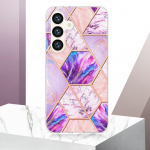 Roosa lilla splaissing marmorist eemaldatav pandlaga pael v&otilde;i kukkumisvastane r&otilde;ngas v&otilde;i sileda disainiga &uuml;mbris Samsungi iPhone Xiaomi Redmi Oppo Nokia Moto... Redmi Note 10 Pro Max