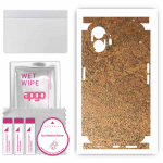 apgo Protective Skin Sticker for the back+sides compatible with Nothing Phone 2, Full Wrap Film, Foil, Vinyl - Pattern Rusty Copper