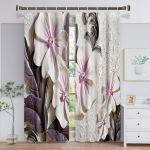 Lillelised Aknakardinad Reljeefsed Lilled Lilla Lilled Luksuslikud ja Elegantsed &Otilde;hukesed Kardinad Elutoa Sisustuseks Magamistoa Sisustuseks 100W130H(CM)40x51in&Grommet Top