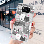 Cartoon Cute Cats taustaga telefoni&uuml;mbris Xiaomi Poco X3 Nfc M3 F3 F1 Mi Note 10 Pro 11 Lite 9 8 CC9 9T 10T A3 A2 A1 11i Funda jaoks Xiaomi Poco X3 (Pro)