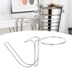 Desktop champagne bucket rack ice stand stainless steel beerbarrel wine bar Silver 40x17cm