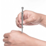 Roostevabast terasest k&auml;sitsi n&otilde;elravi pliiats, p&auml;&auml;stikupunktiga masseerija s&uuml;vakudede massaažit&ouml;&ouml;riist kehavalu leevendamiseks