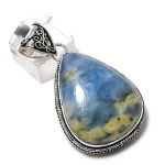Angelite Stone Gemstone Handmade 925 Sterling Silver Jewelry Pendant 2.05 o8l68
