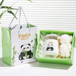 Panda Kruus Keraamiline tass S&uuml;nnip&auml;evakink K&auml;ter&auml;tik Cup Kingi Avamiskingitus Cup Towel bear valge