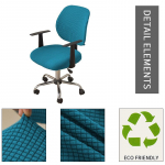 Kontoritooli kate Stretch Jacquard elastsed katted 2-osaline lauaarvuti tooli katted Venivad vastupidavad venivad arvutitooli katted Back H36-50,Seat W38-45cm