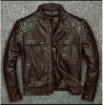 Ehtne mootorrattapruun nahktagi Meeste Cafe Racer Biker nahktagi XS pruun