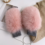 Uued naiste 100% ehtsast kootud paksust ehtsast rebase karusnahast labakindad talvesoojad daamile ehtsast karusnahast kindad luksuslikud rebase karusnahast labakindad Elastic roosa