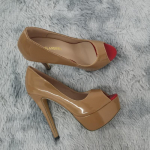 LOSLANDIFEN Seksikas Peep Toe Platform Naiste Pumbad 14cm &Uuml;lik&otilde;rged Lakknahast Kontsad Kingad Punased Pulma Tikkp&uuml;ksid Suur Suurus 43 44 38 ihukarva/s&uuml;gav