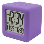 Digitaalne kell p&otilde;rutuskindel edasil&uuml;kkamise funktsioon Silikoonist kate Kaasaskantav elektriline LED-kell majapidamistarbed lilla