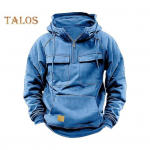 Kevads&uuml;gisene meeste kapuuts, suur plaaster, tasku, pingutusn&ouml;&ouml;riga kapuutsiga rinnataskud, poolt&otilde;mblukuga, pikad varrukad, &uuml;hev&auml;rvilised sporditopp XL must